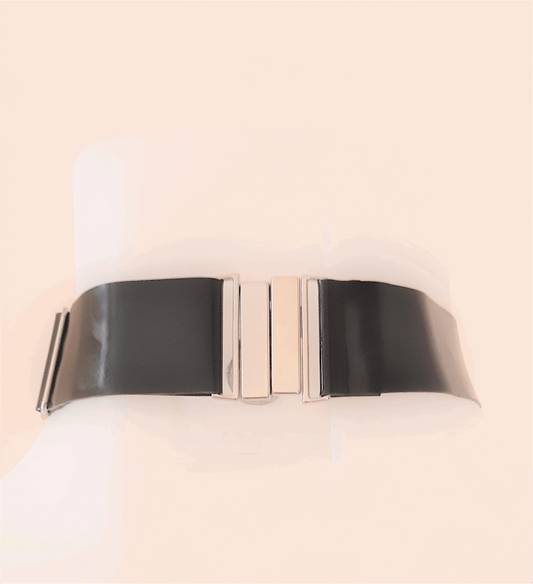 Black Latex Plain Choker - Adjustable