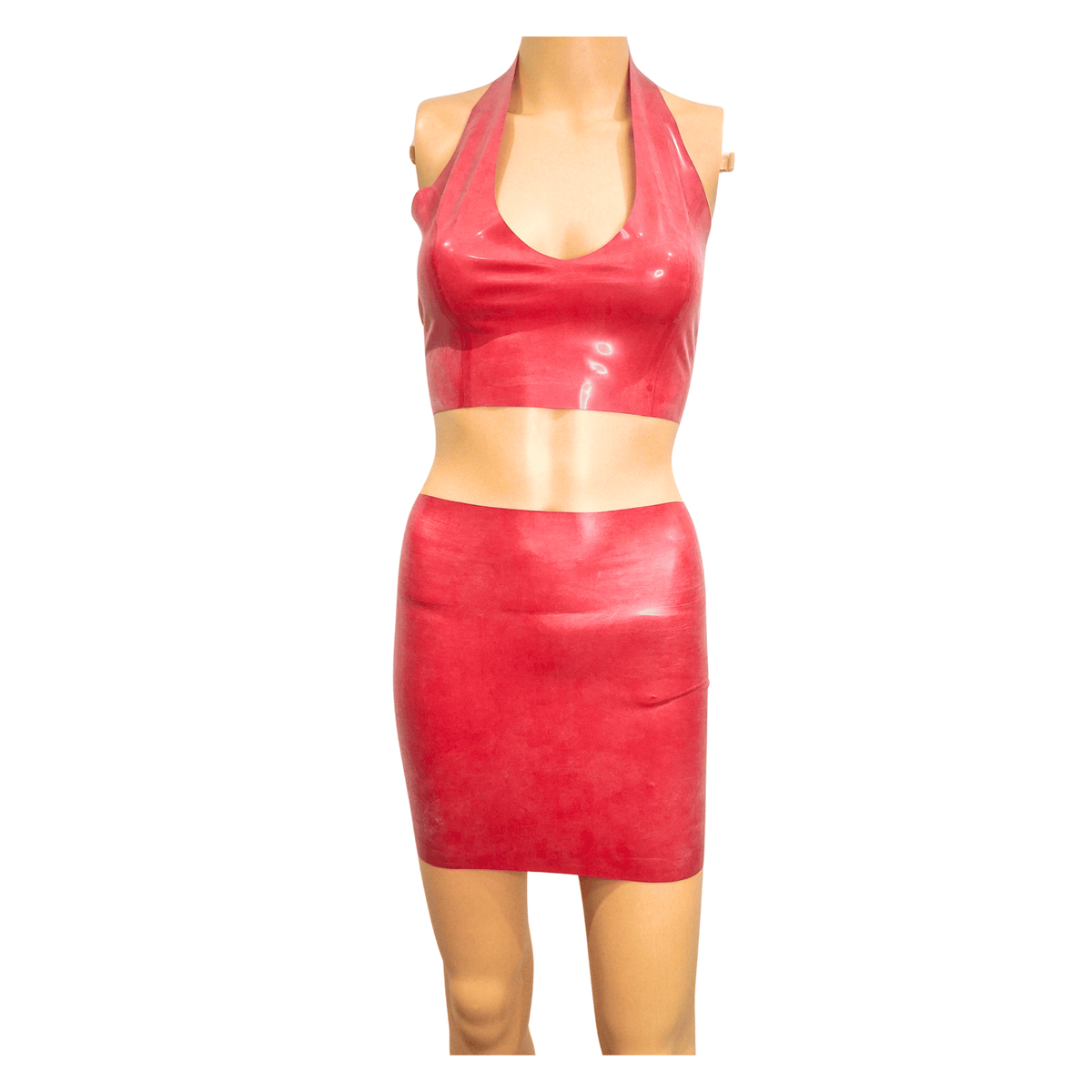 Red Latex Mini Skirt Size M & Size S