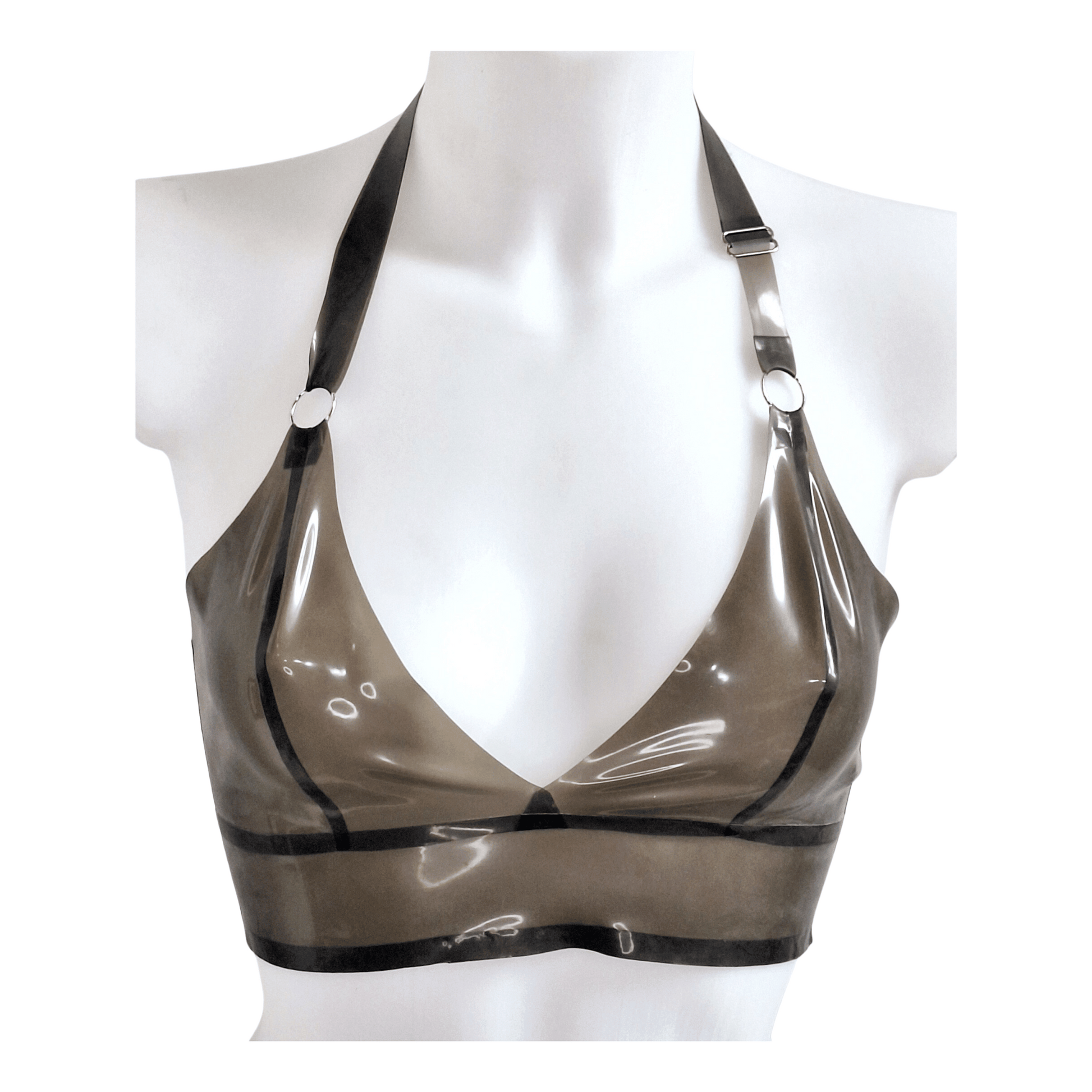 semi transparent smoky black version of the Longline bralette.