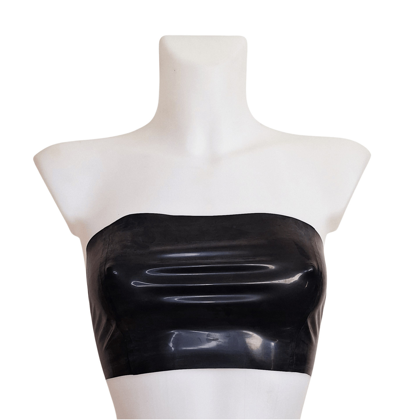 Strapless Bandeau Latex Crop Top