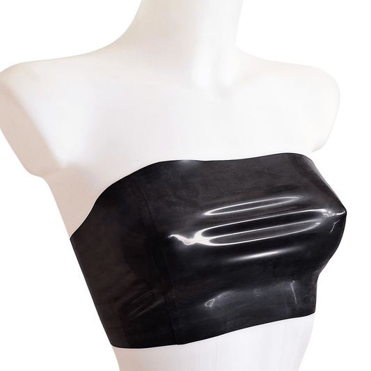 Strapless Bandeau Latex Crop Top