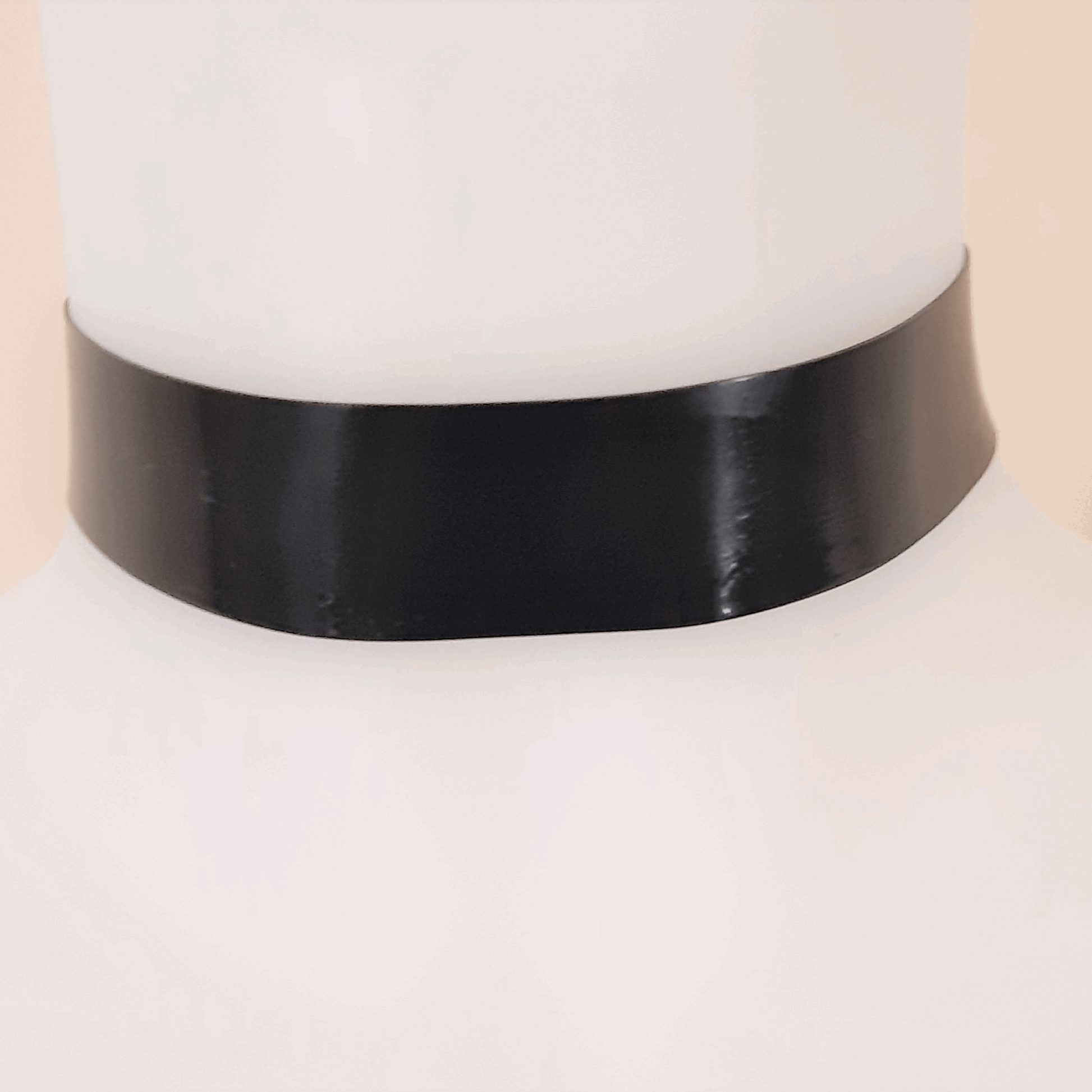 Black Latex Plain Choker - Adjustable