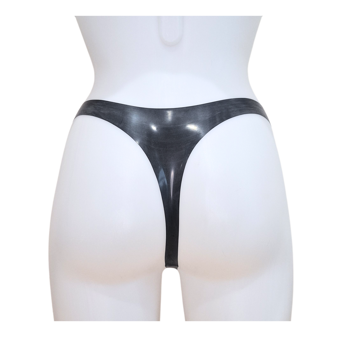 Latex Mid Rise, High Leg Thong Knickers/Panties