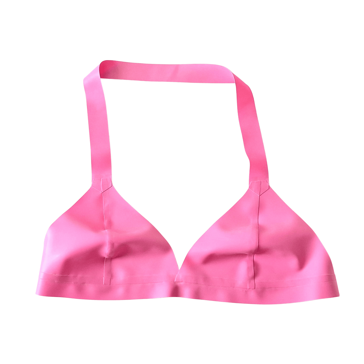 Bubblegum Pink Latex Bikini Bralette - S & M