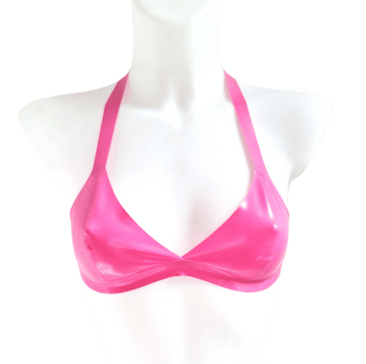 Bubblegum Pink Latex Bikini Soft Bra