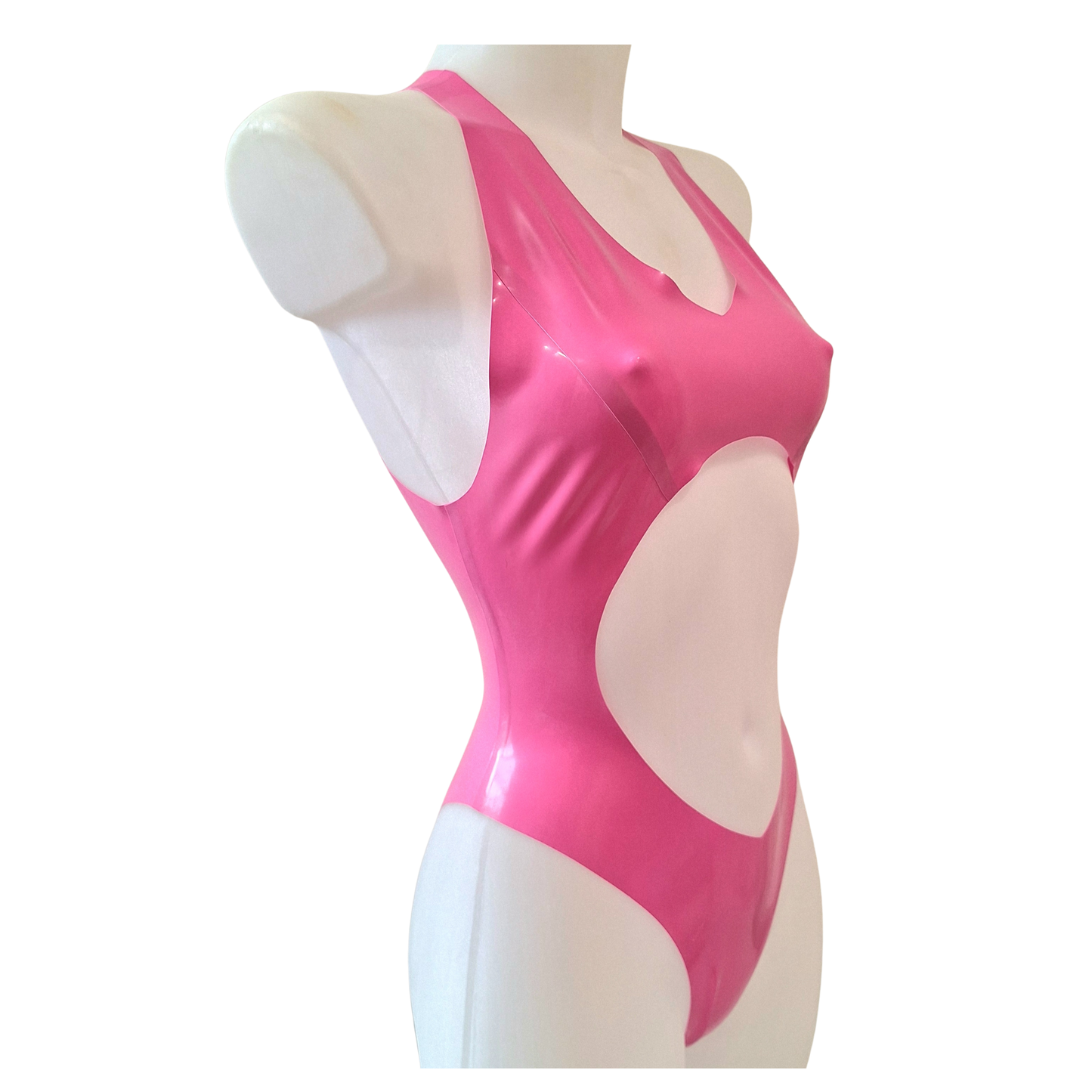 Latex Open Front, Cross Back Bodysuit