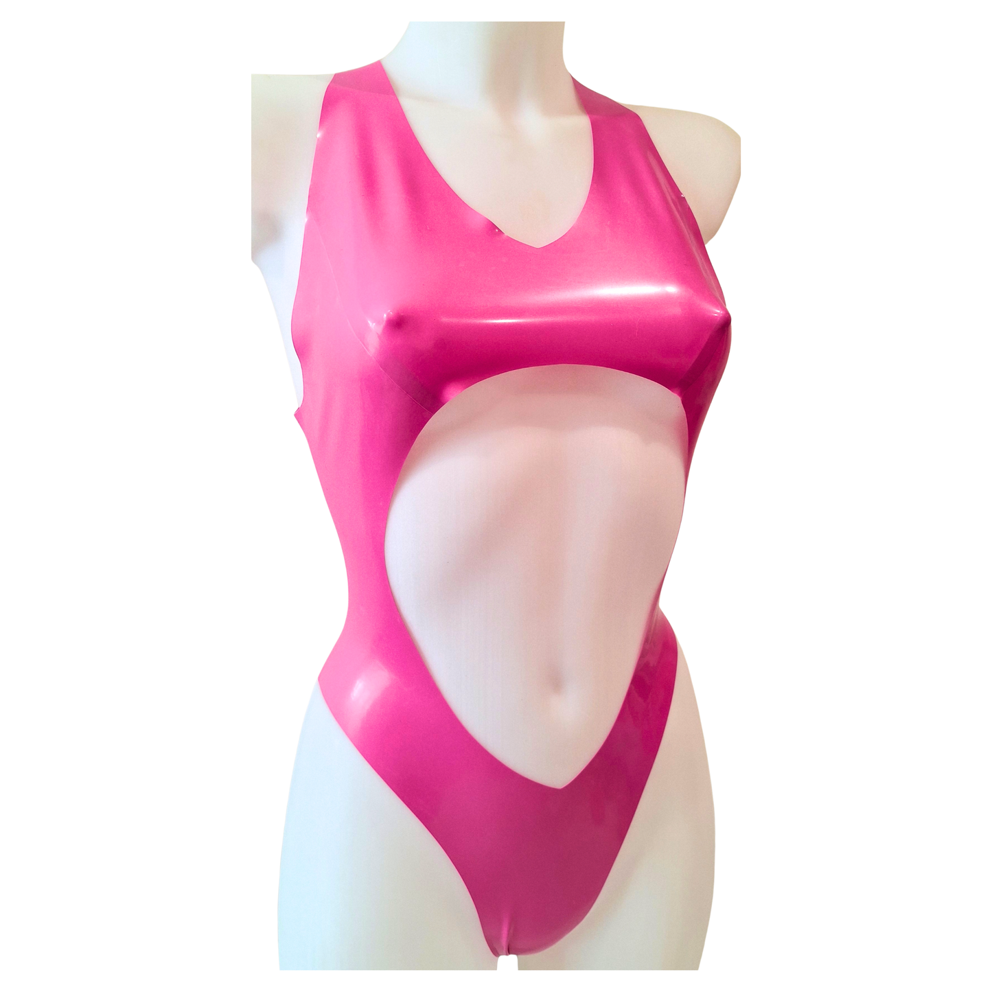 Latex Open Front, Cross Back Bodysuit