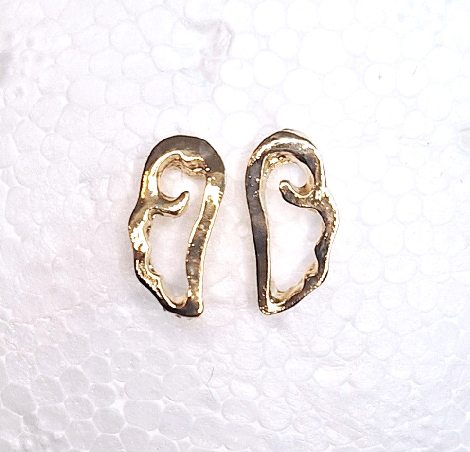 Mini Gold Plated Wing Earring Studs