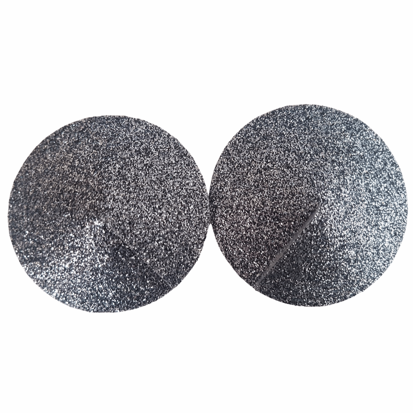 Grey Dark Silver Glitter Round Nipple Pasties/Nipple Covers