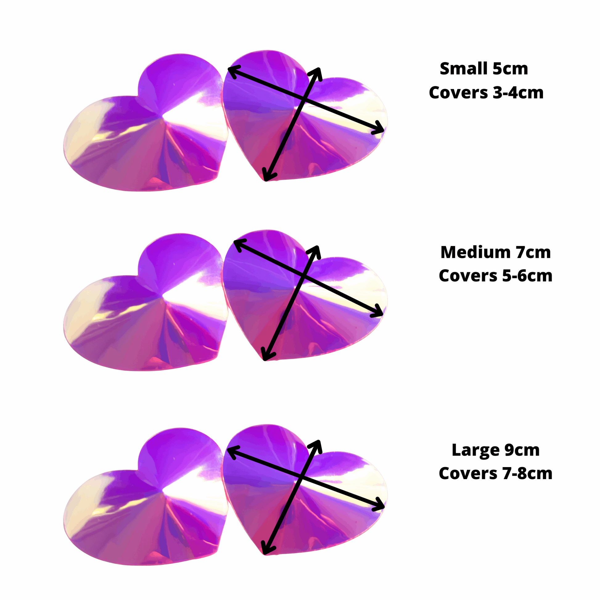 Iridescent Heart Nipple Pasties /Nipple Covers