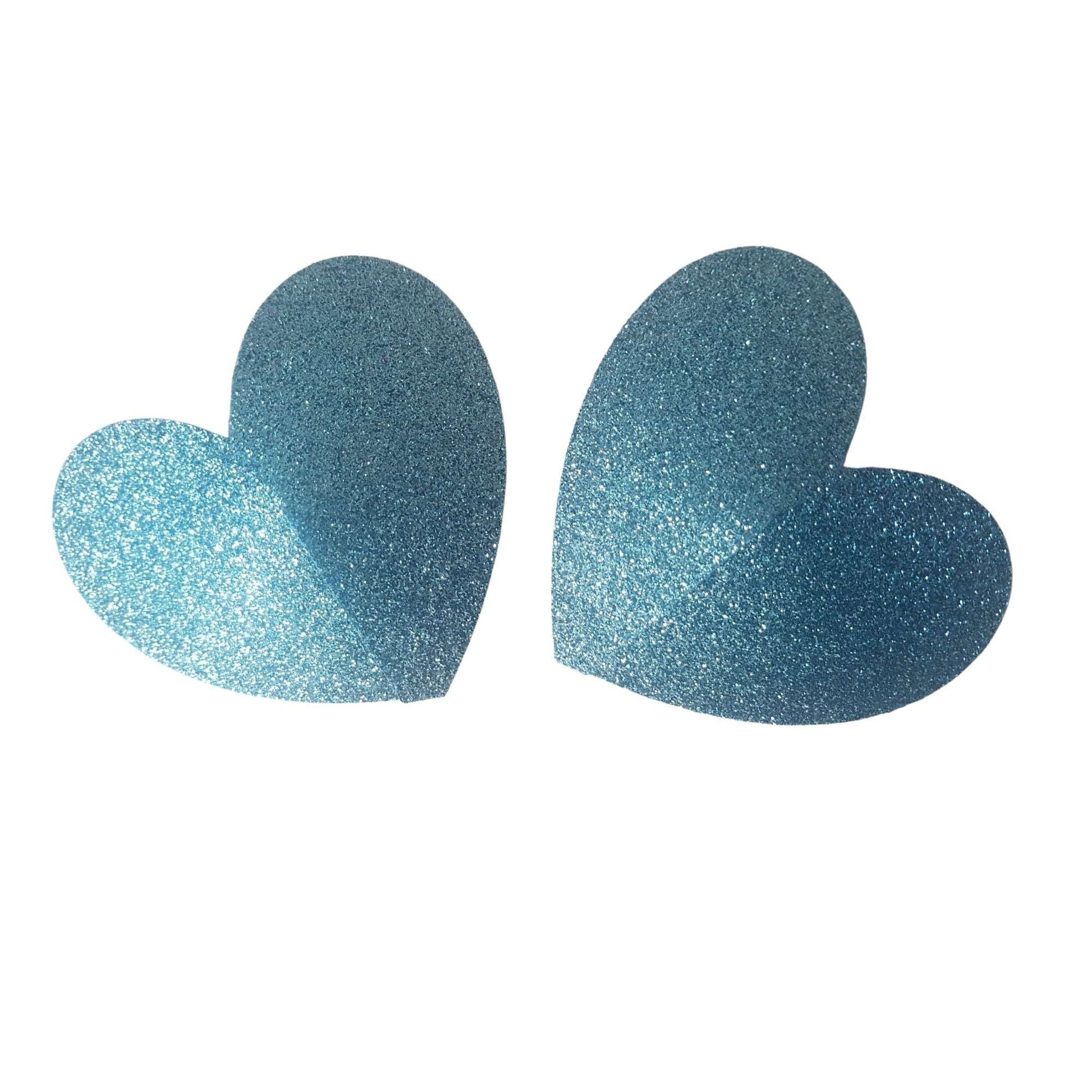 Glitter Heart Nipple Pasties - Various Colours - Self Adhesive