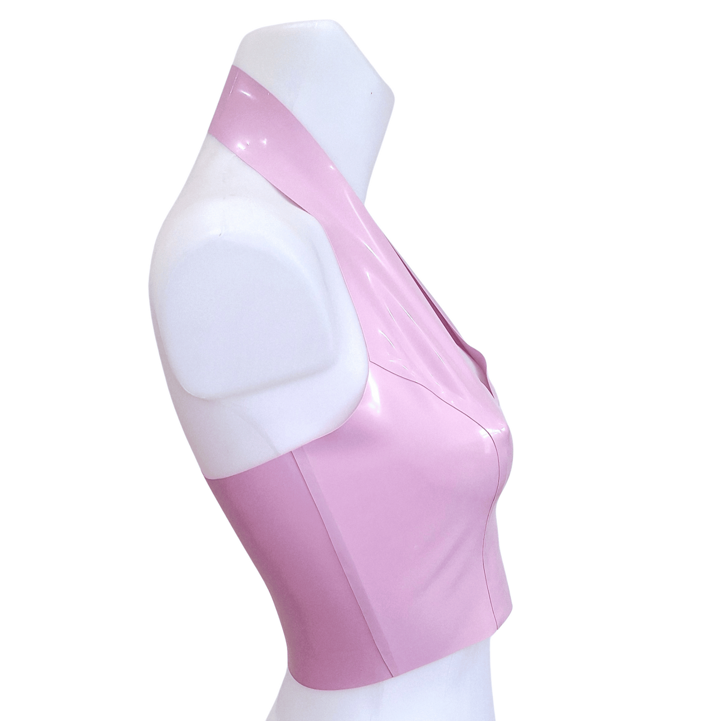 Latex Halter Neck Crop Top - Solid Latex Colours