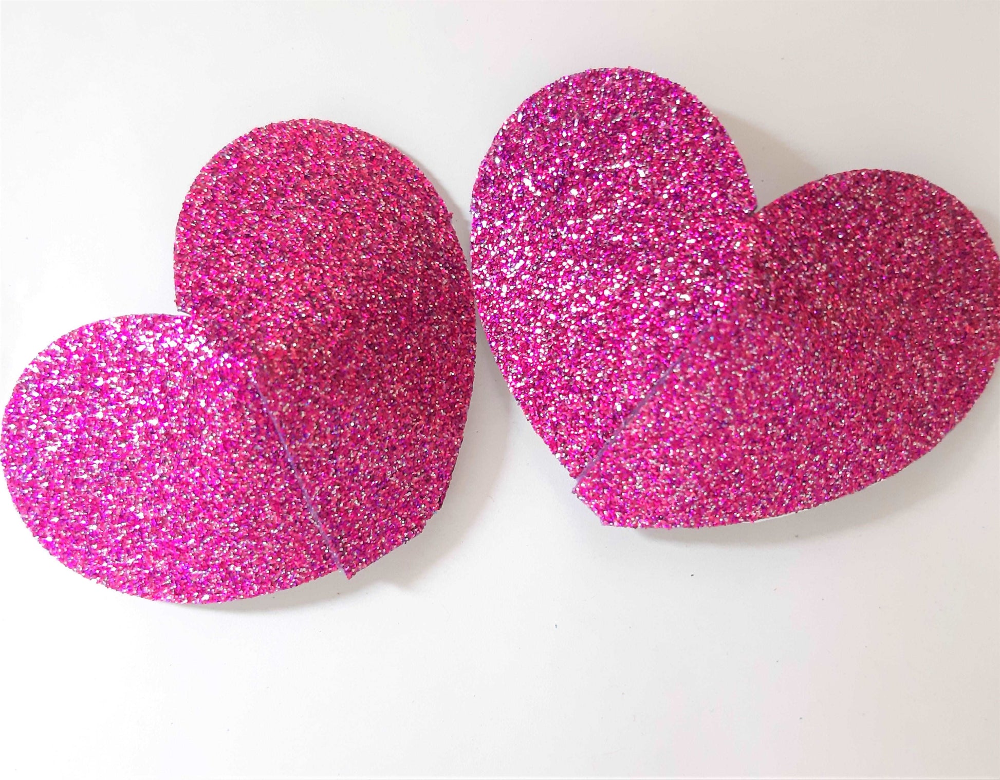 Glitter Heart Nipple Pasties - Various Colours - Self Adhesive