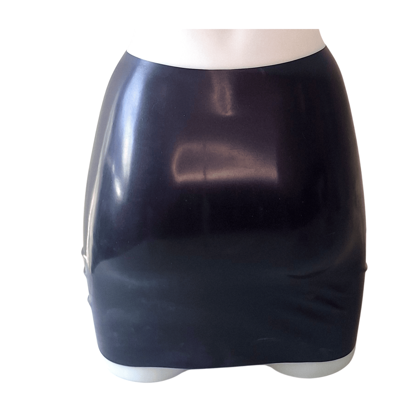 Dark metallic Purple latex mini skirt - Back view