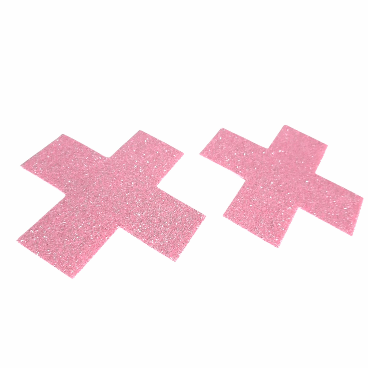 Light Pink Glitter Cross X Nipple Pasties Festival Tit Stickers