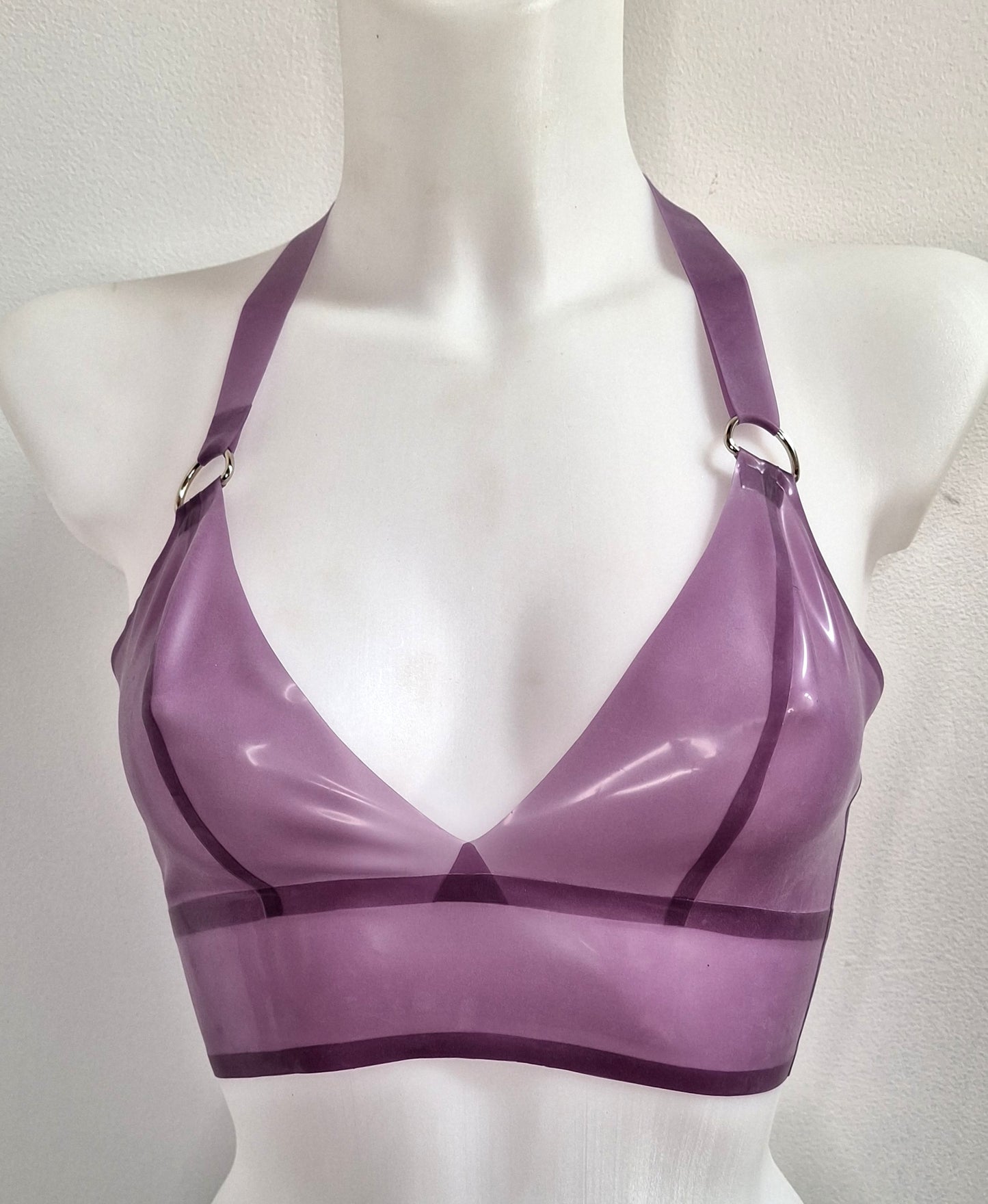 Semi Translucent Lilac Latex Mini Skirt