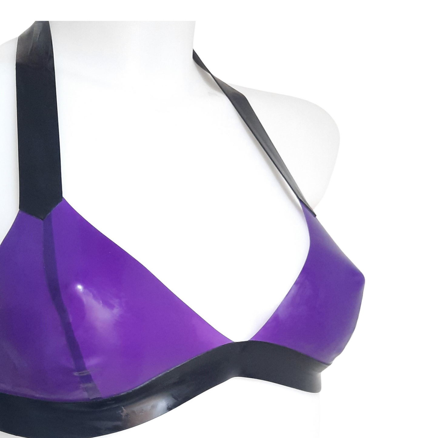 Transparent Mauve Latex Bra Bikini Top