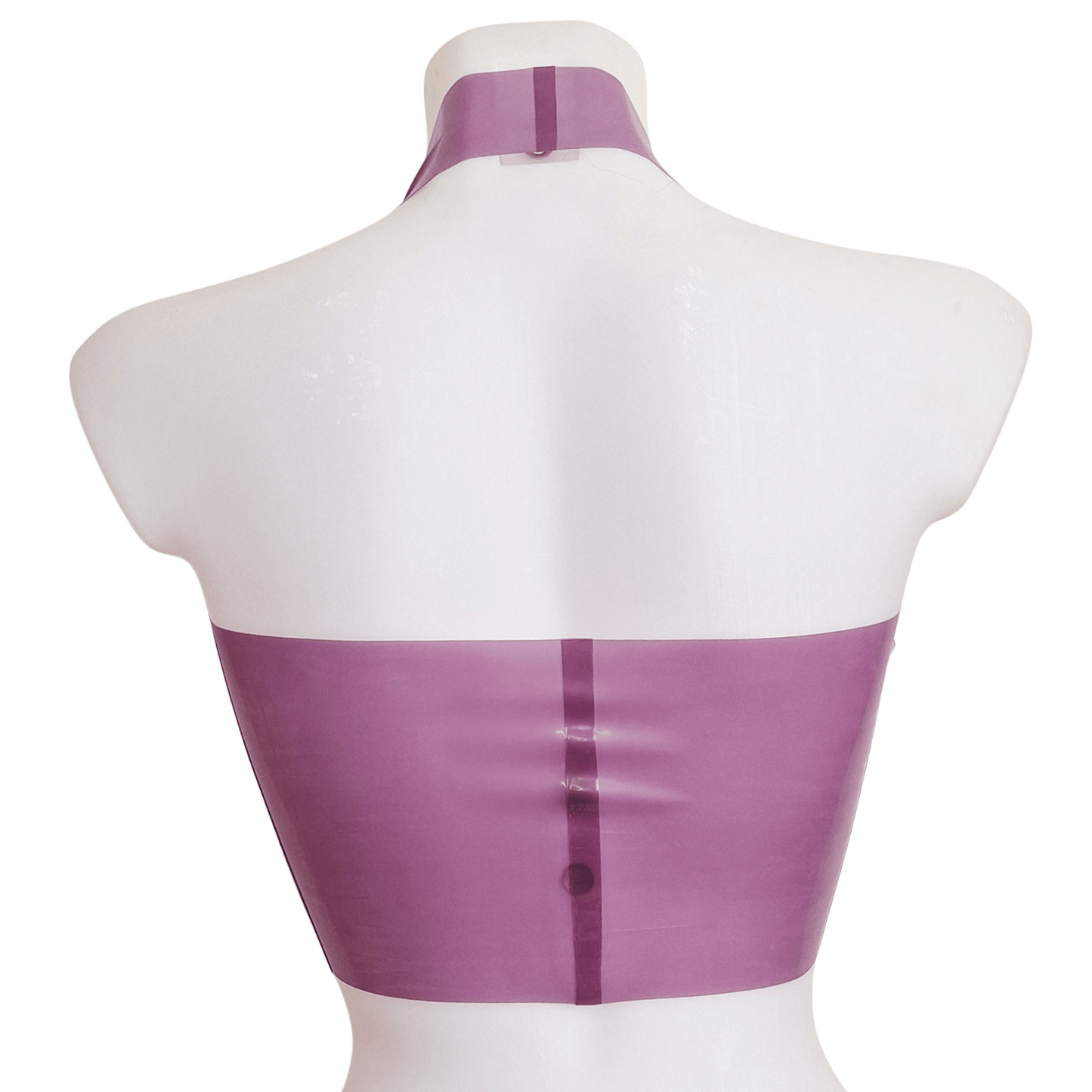 READY to SHIP Size M - Lilac Transparent Latex Halter Neck Crop Top