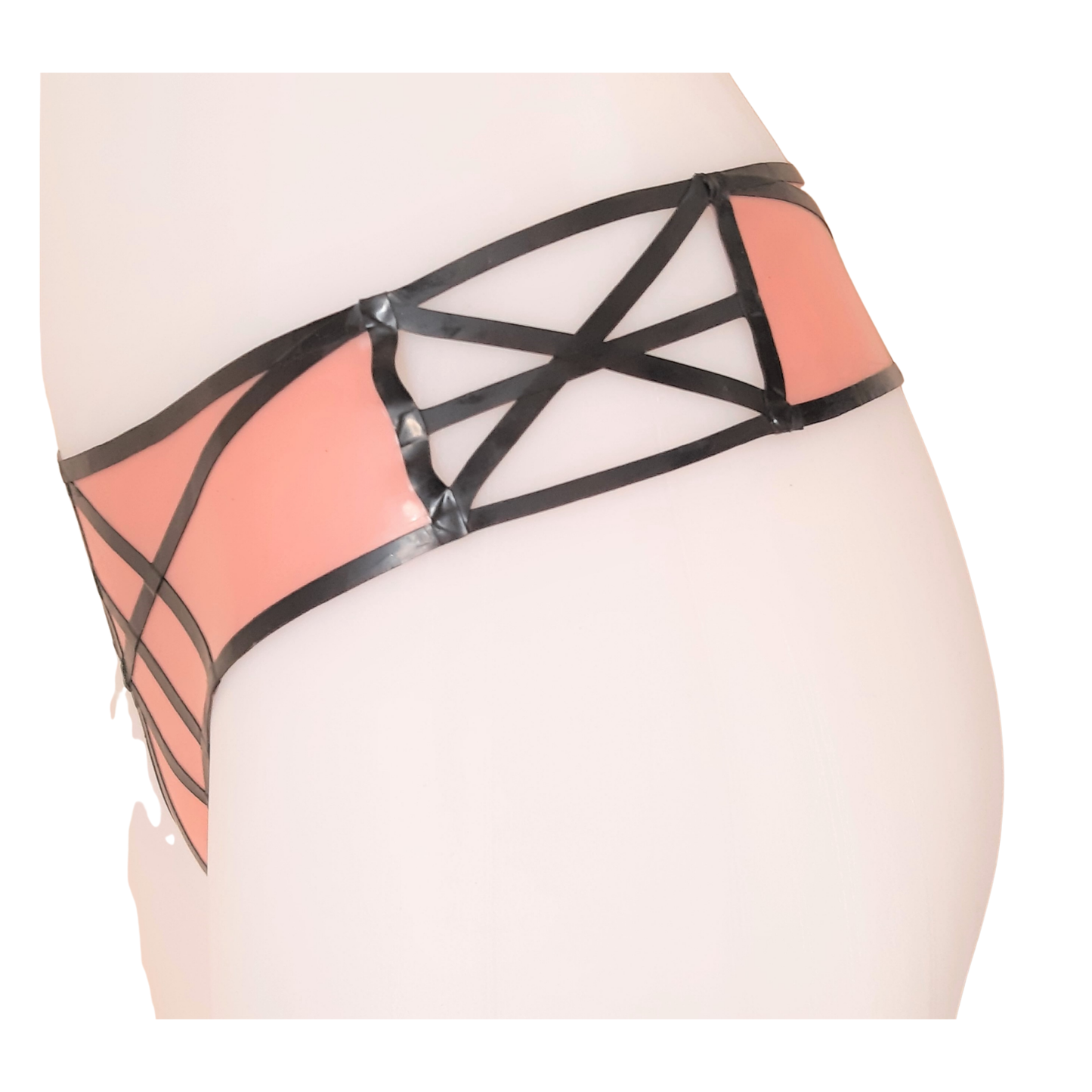 Latex & Lace Choker Harness Bra Top