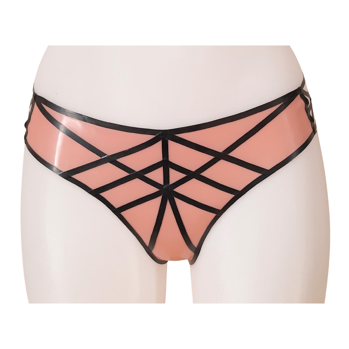 Latex & Lace Choker Harness Bra Top