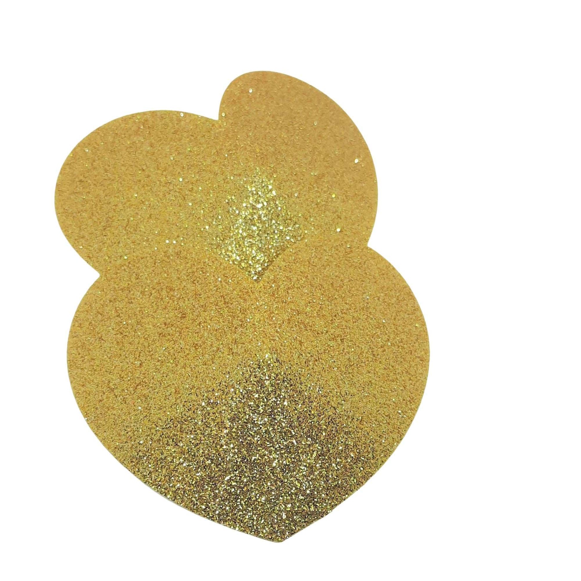 Gold Glitter Heart Nipple Pasties S,M,L Sizes