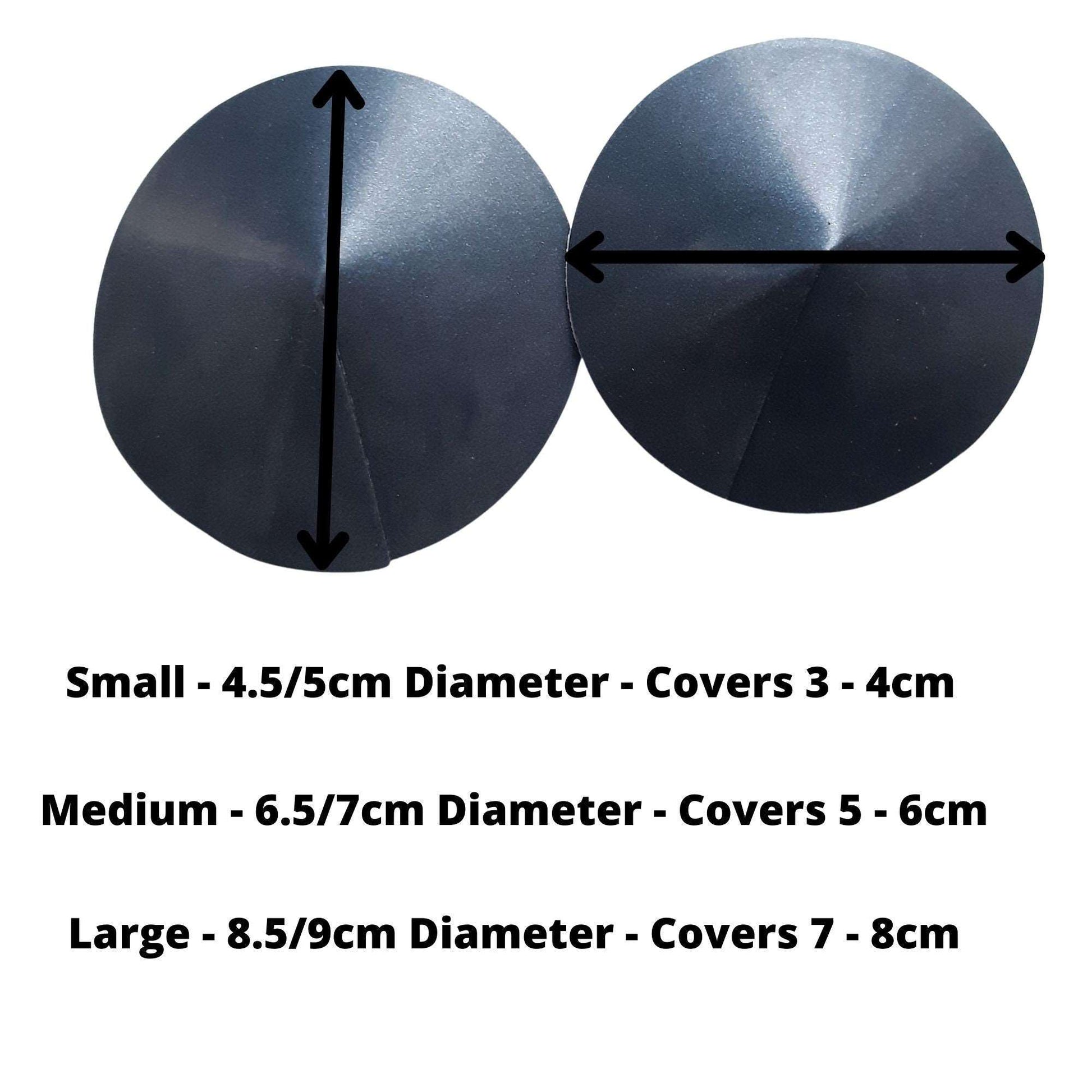 Black Latex Round Nipple Pasties / Nipple Covers