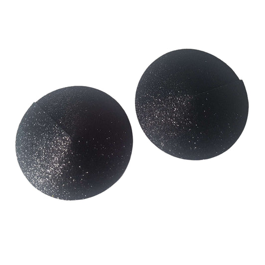 Black Glitter Round Nipple Pasties Festival Stickers Body Stickers Nipple Covers