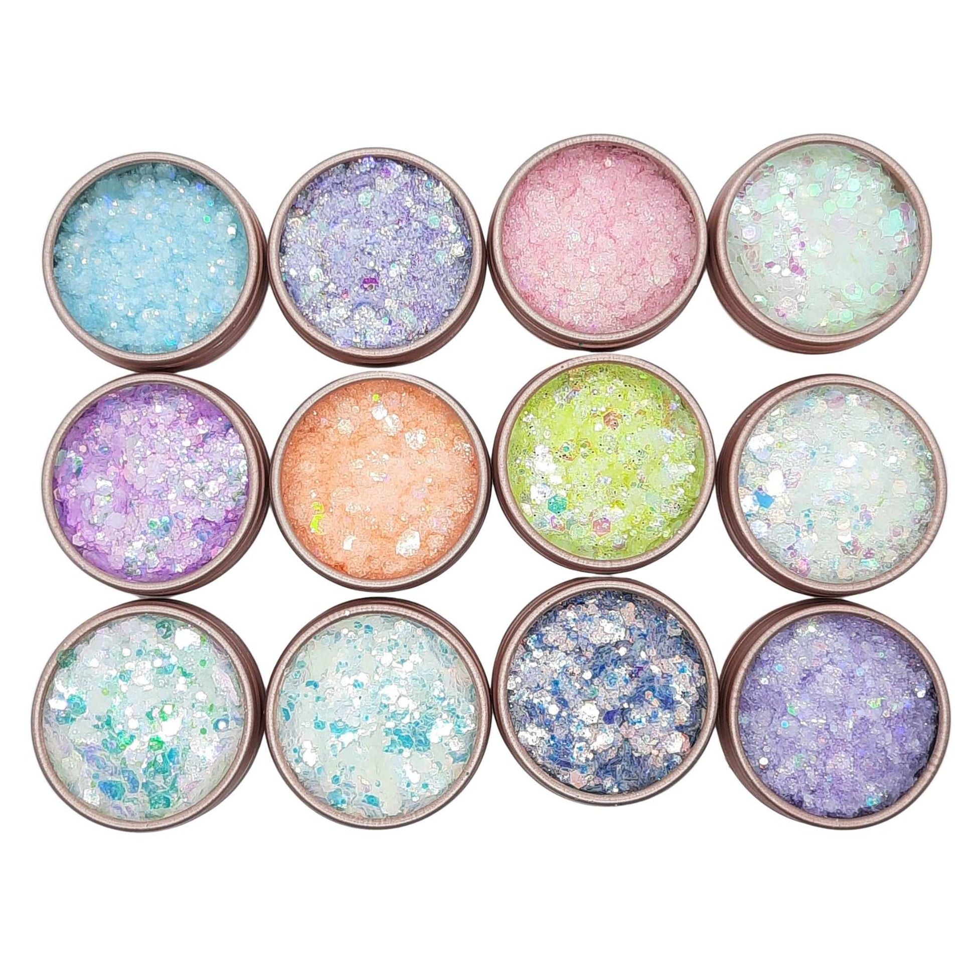 12 Pastel Festival Glitter Set + Aloe Vera Gel Set