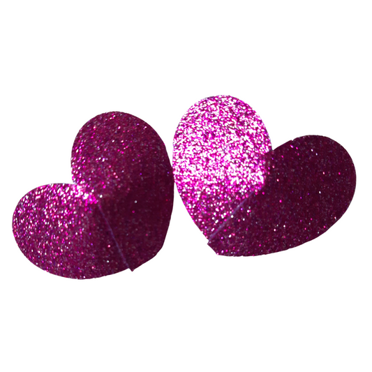 Pink Glitter Heart Nipple Pasties /Nipple Covers