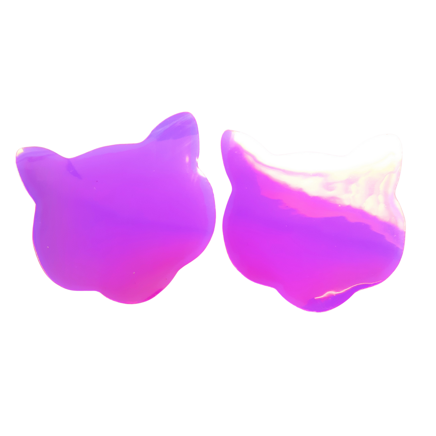 Pink Holographic Iridescent Cat Face Nipple Pasties/Nipple Covers