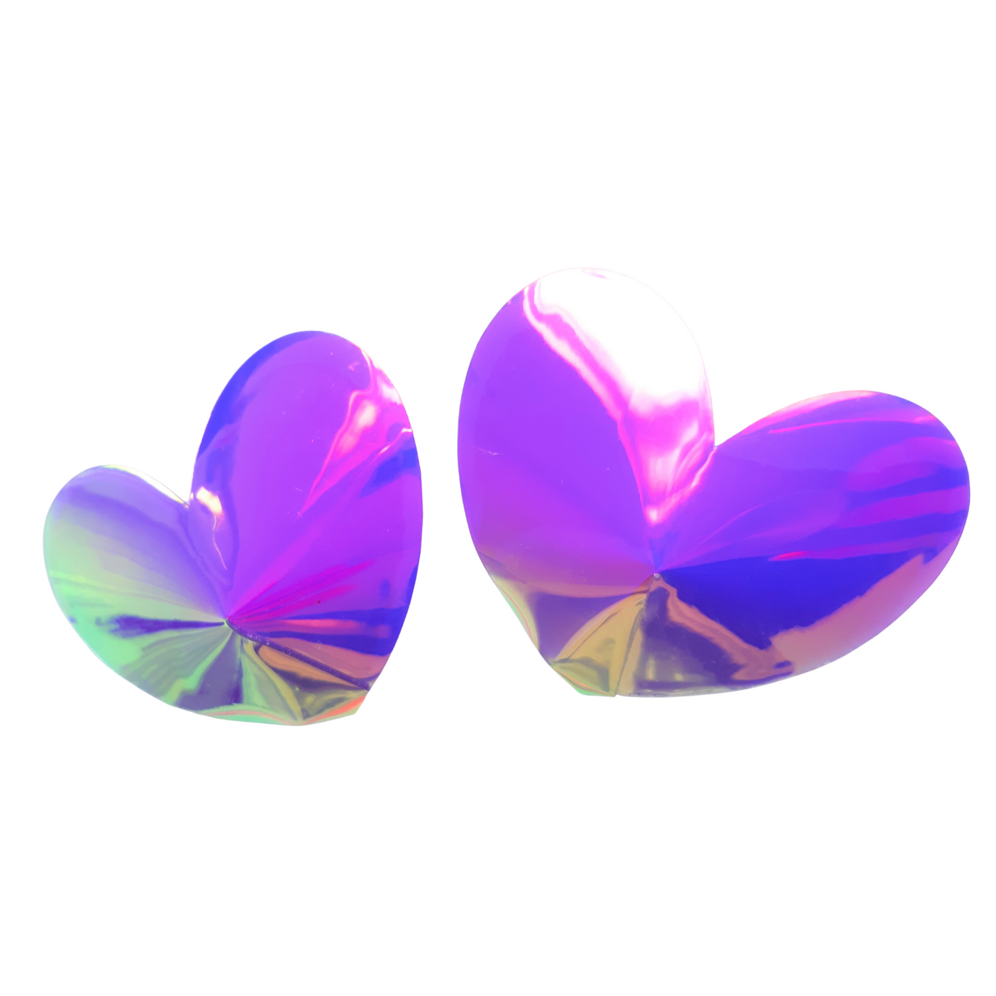 Purple Holographic Heart Nipple Pasties SML Sizes