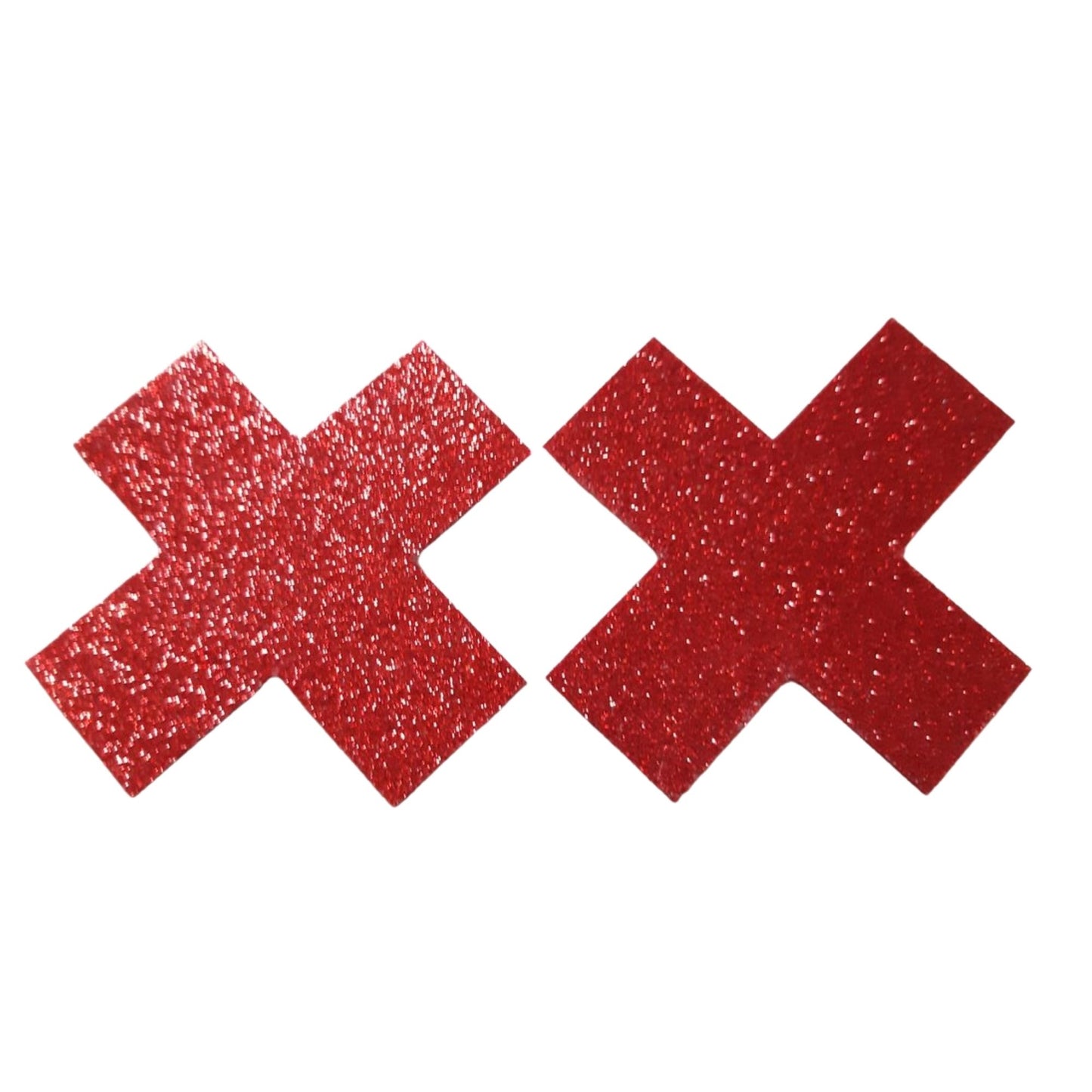 Red Glitter Cross X Nipple Pasties/Nipple Covers