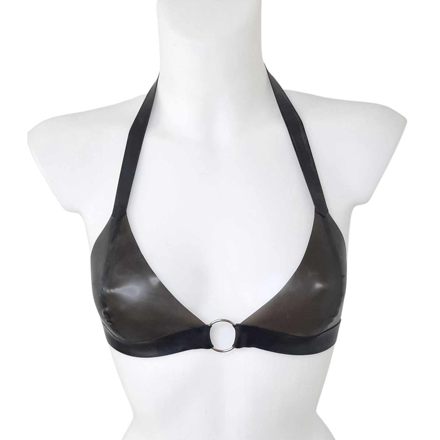 Transparent Smoke Latex Bra Bikini Top