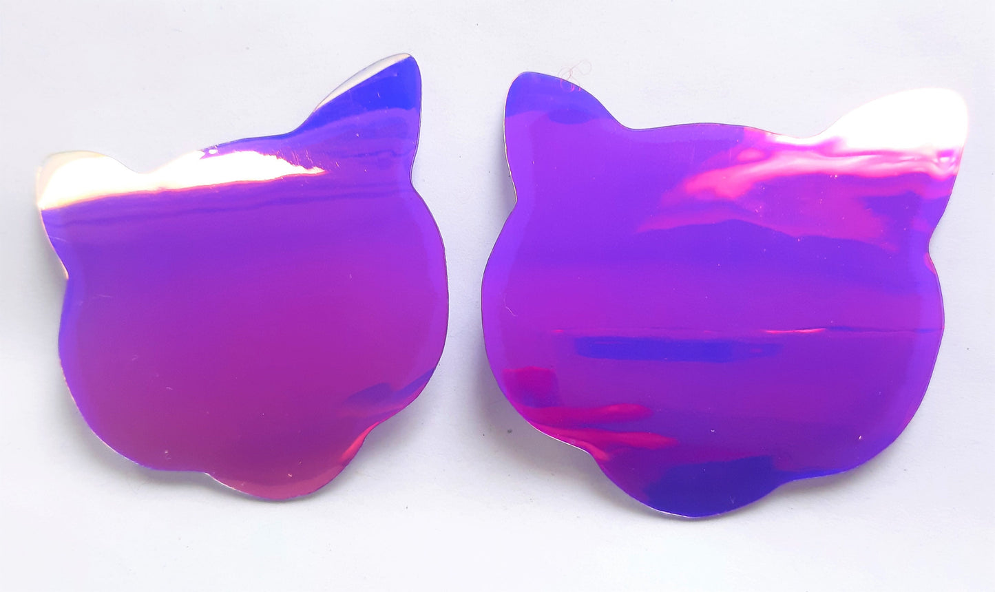 Purple Holographic Cat Face Nipple Pasties Festival Stickers Nipple Covers