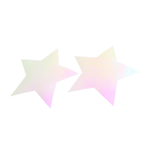 White/Pink Holographic Star Nipple Pasties /Nipple Covers