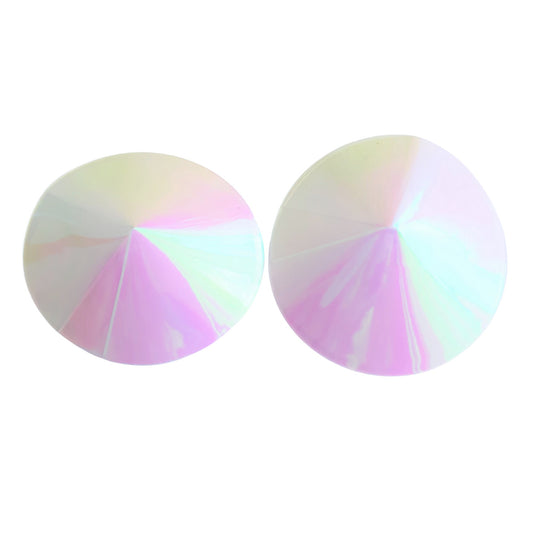 White/Pink Iridescent Round Nipple Pasties /Nipple Covers