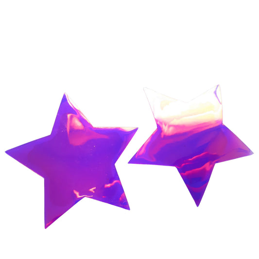 Purple Iridescent Star Nipple Pasties/Nipple Covers