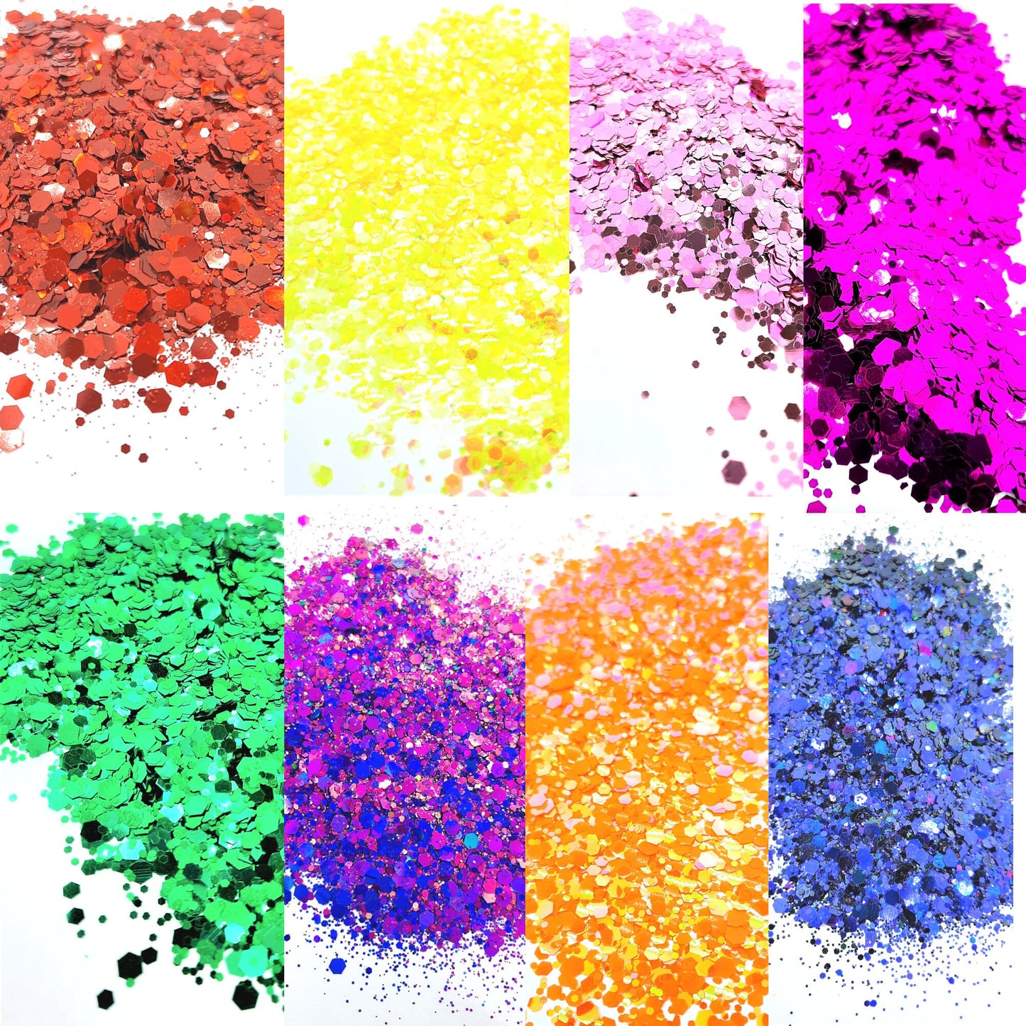 Rainbow Pride Glitter Collection 8 or 12 Colours Holographic Festival Disco Glitter Mix Pride Glitter